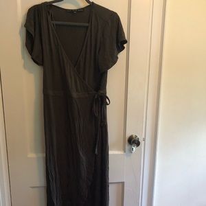 Olive maxi wrap dress